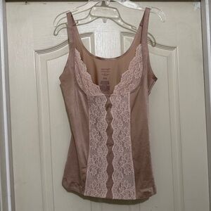 Victoria’s Secret Large Beige Lace Trim Tank Top Tan Camisole